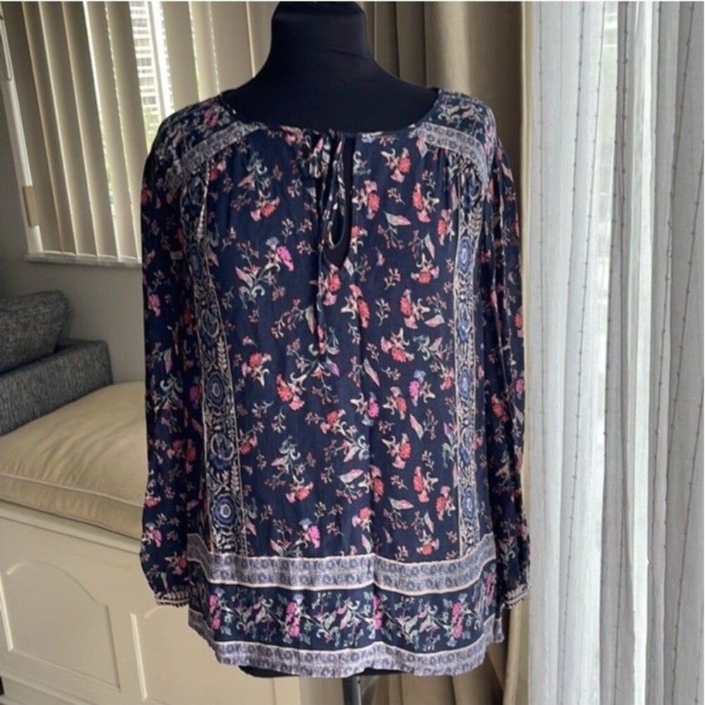 LUCKY BRAND Boho Long Sleeve Lightweight Floral Print S - Picture 2 of 8